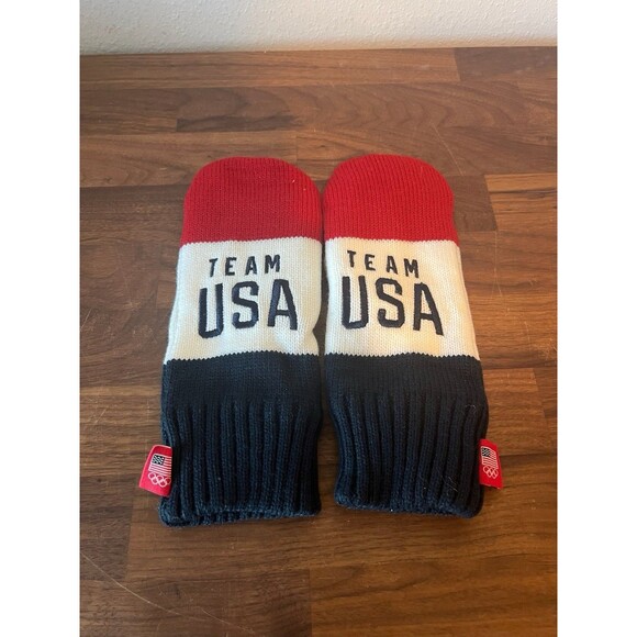 Team USA Olympic Team Red, White & Blue Winter Knit Mittens - Picture 2 of 6